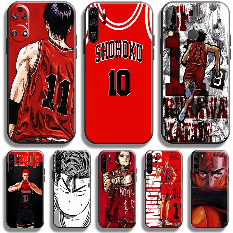 

SLAM DUNK Sakuragi Hanamichi For Huawei P50 P40 P30 P20 Pro Lite 5G Phone Case Huawei P Smart 2019 2021 Liquid Silicon Carcasa