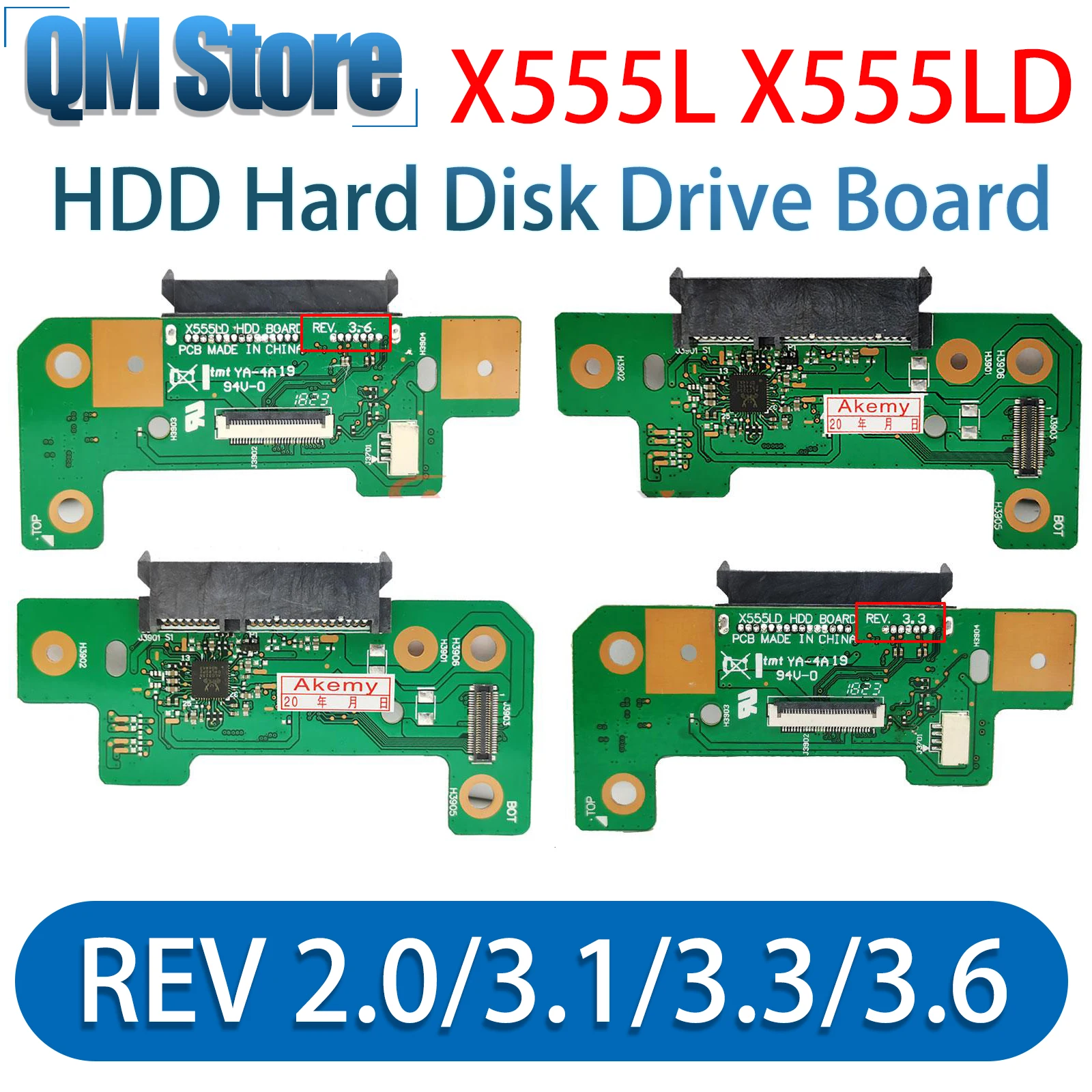

X555LD REV 3.3 3.6 HDD board For Asus X555L X555LD Laptop HDD Hard Disk Drive Board Version 100% Tested Fast Ship