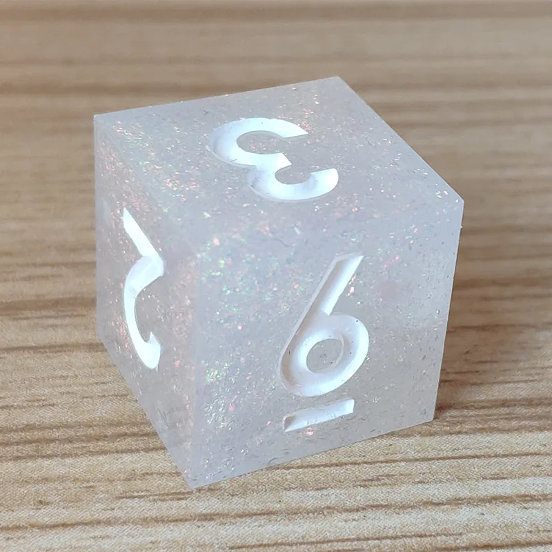 MINI PLANET White DND Dice Sets Polyhedral Resin Set With Sharp Edges Rpg Board Game 16mm D6 D20 D&ampD Custom |