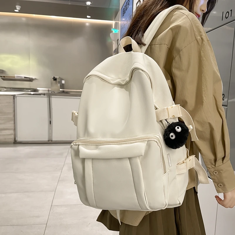 

Однотонный женский рюкзак, повседневная дорожная сумка для девочек и мальчиков, школьный ранец для книг для подростков