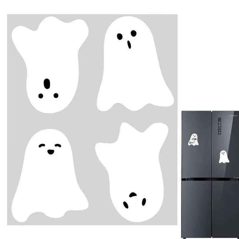 

Halloween Stickers White Ghost Horror Decal Rewritable Removable Wall Stickers For Kids' Party DIY Halloween Window Decor
