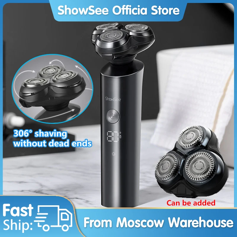 Показать посмотреть Электробритва F305 Электрическая USB бритва 3 головки бритвы Водонепроницаемый станок для бритья Машинка для стрижки волос бороды Бритва для мужчин бритва мужская бритва