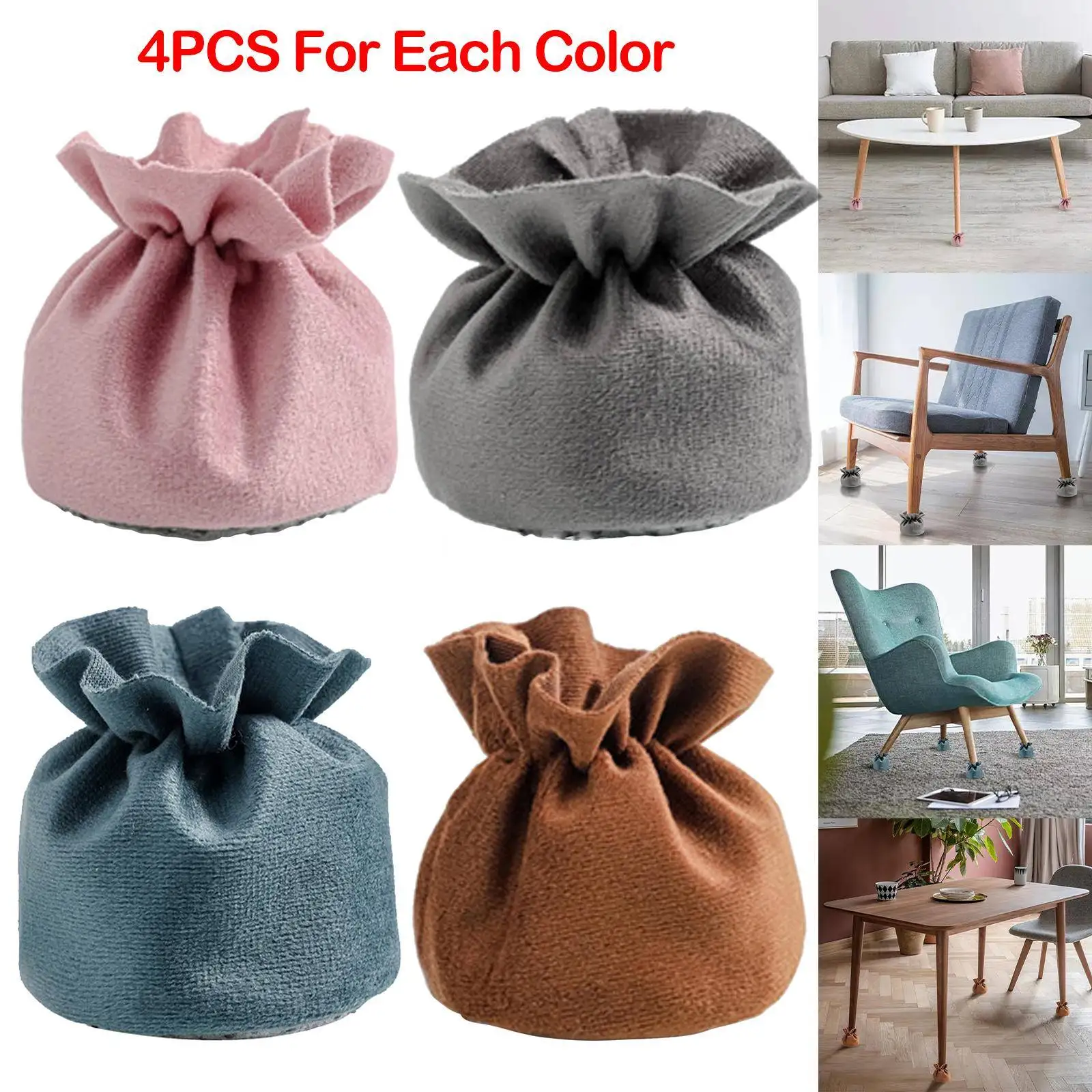

4pcs Furniture Leg Socks Anti-Noise Non Slip Protectors Sleeve Pad Leg Floor Protectors Table Feet Covers for