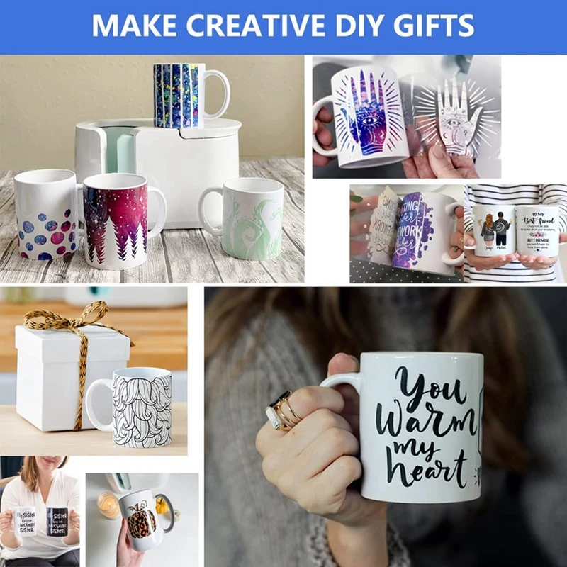 

Сублимационная кружка, совместимая с кружкой Cricut, 3 толщины, силиконовая обертка с термостойкой лентой, для заготовки кружек