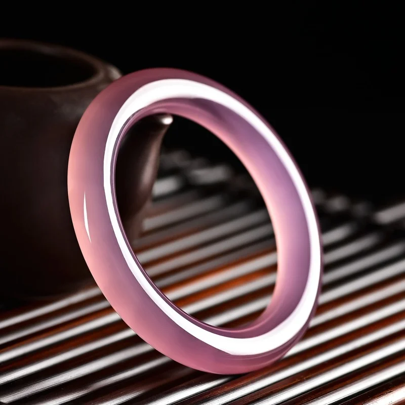 

Natural Brazilian Imperial Purple Agate Chalcedony Bracelet Women's Round Joker Bracelet Jewelry