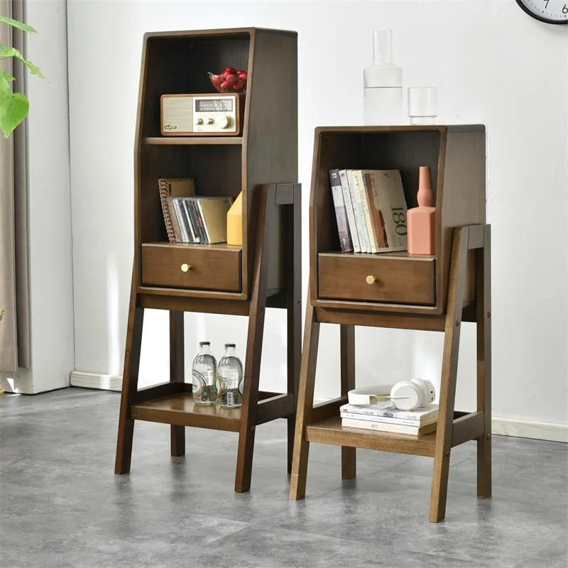 

Aoliviya Sh New Jiayi Storage Rack Solid Wood Floor Bookshelf Nordic Style Storage Rack Simple Wooden Living Room TV Side Cabine