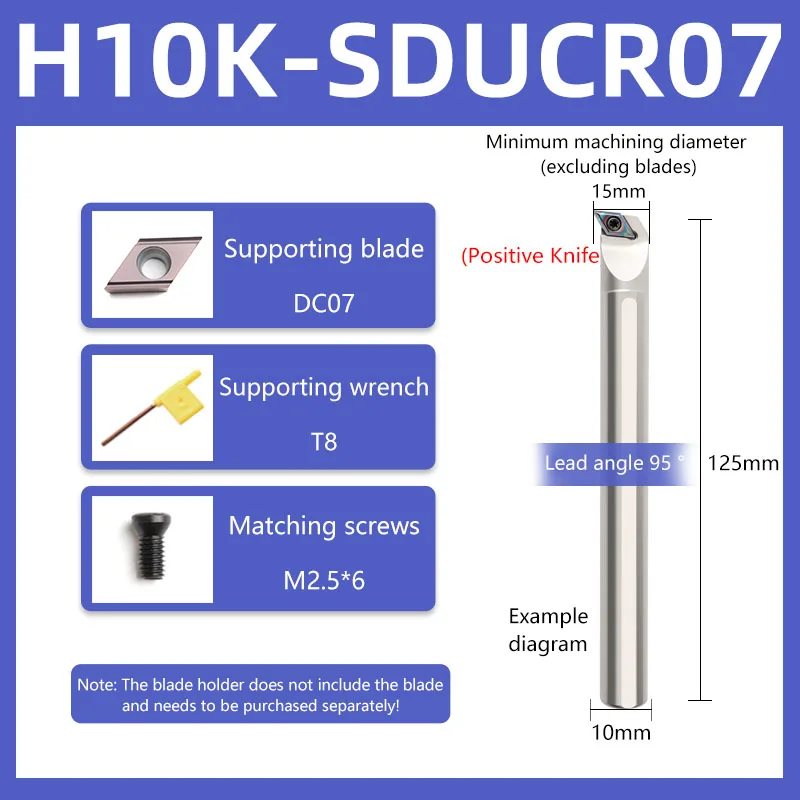 

H16Q H20R H25S SDUCR07 SDUCR11 H08K H10K H12M SDQCR07 Внутренние токарные держатели HSS Твердосплавные режущие инструменты для токарных станков для пластин DCMT