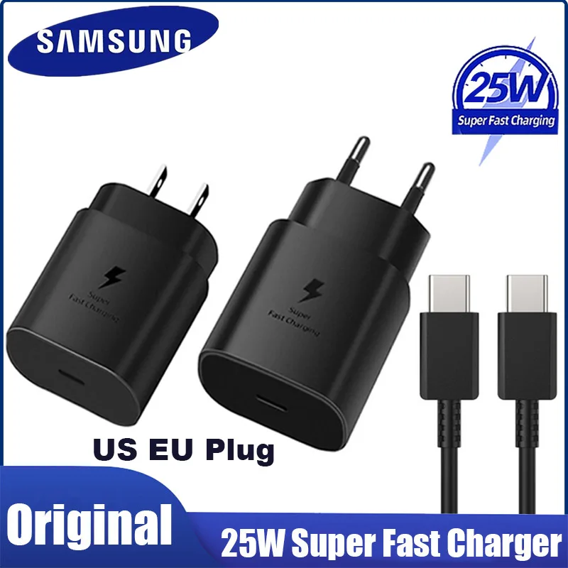 Зарядное устройство для Samsung Galaxy S22 S21 Note 20, устройство для быстрой зарядки, Usb Тип C, для A52, A72, 25 Вт
