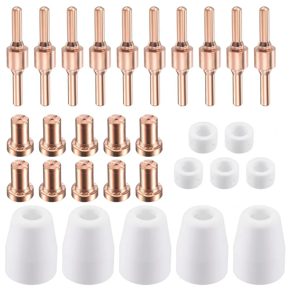 

30 Pcs Plasma Cutter Torch Electrodes And Nozzles Kit CUT-40 LGK-40 PT-31 Consumables Shield Cup Welding Accessory Set