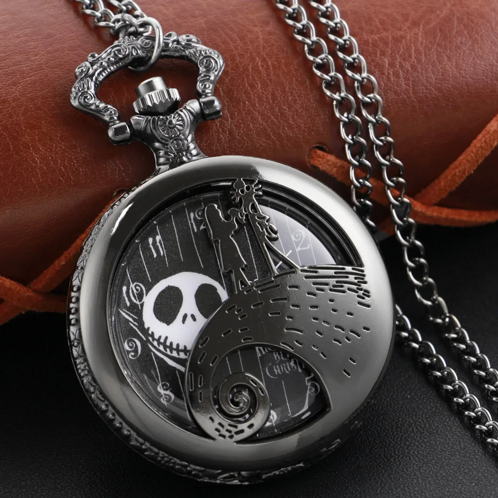 Orologio Da Tasca Al Quarzo A Tema Natalizio Vintage Jack E Sally Design Collana Da Uomo Regalo Di Natale Da Donna