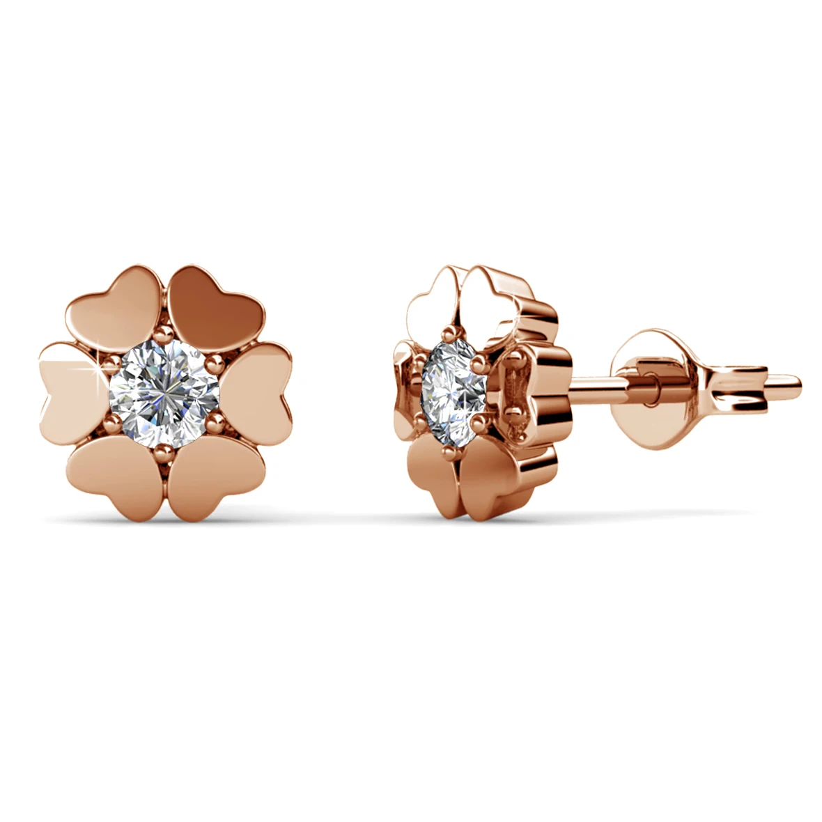 Фото Daisini модные кристаллы от Swarovski, ювелирные изделия, женские серьги-гвоздики с цветком, маленький дизайн в виде сердца, высокое качество, подарки на день рождения №1