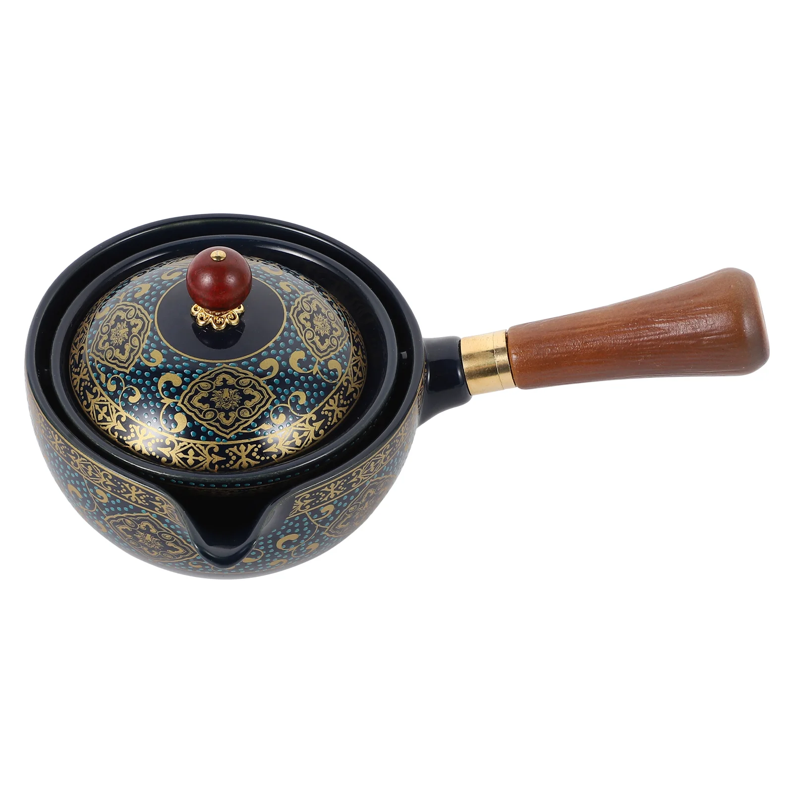

Tea Teapot Ceramic Kettle Loose Pot Leafhandle Infuser Maker Side Teaware Porcelain Teapots Chineseset Retro Handheld Japanese