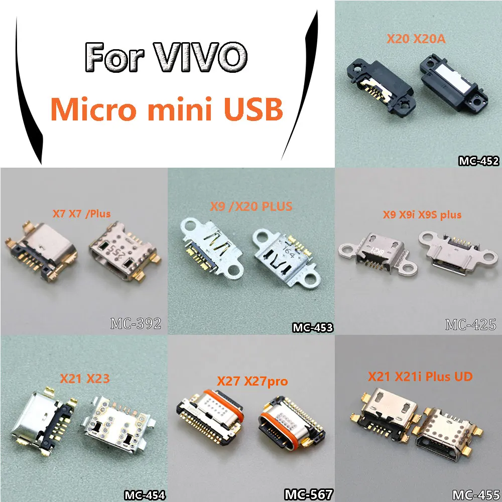 2 шт. Micro mini USB зарядный порт для VIVO X7 X9 X9i X9S plus X20 X21 plus X23 X27 Pro IQ00 разъем типа C док-станция