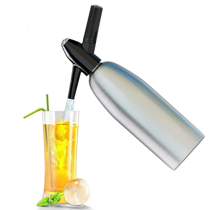 

Professional Soda Water Siphon 1L Aluminum CO2 Sparkle Soda Maker Bar Tools