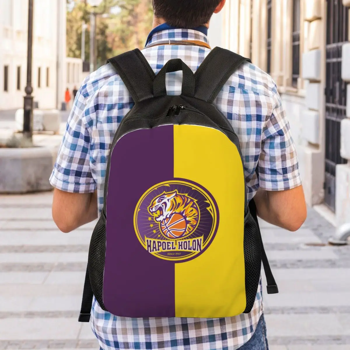 

2023 New Hapoel Holon Basketball Travel Laptop Backpack Bookbag Casual Daypack College School Computer Bag for Women & Men