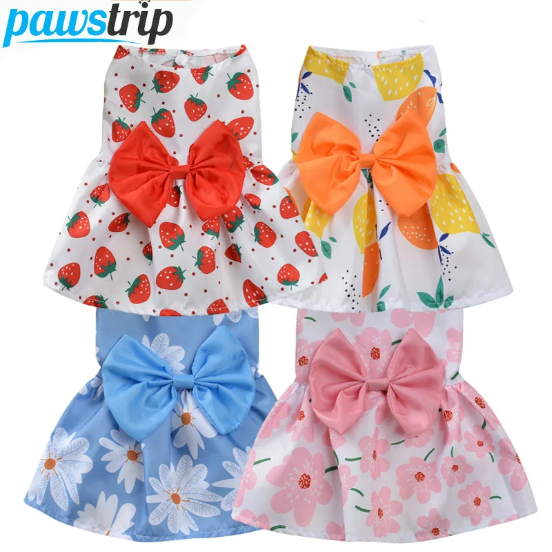 

Princess Dog Dress Pet Dog Clothes for Small Dogs Big Bow Puppy Dress Thin Chihuahua Yorks Wedding Dresses Dog Skirt