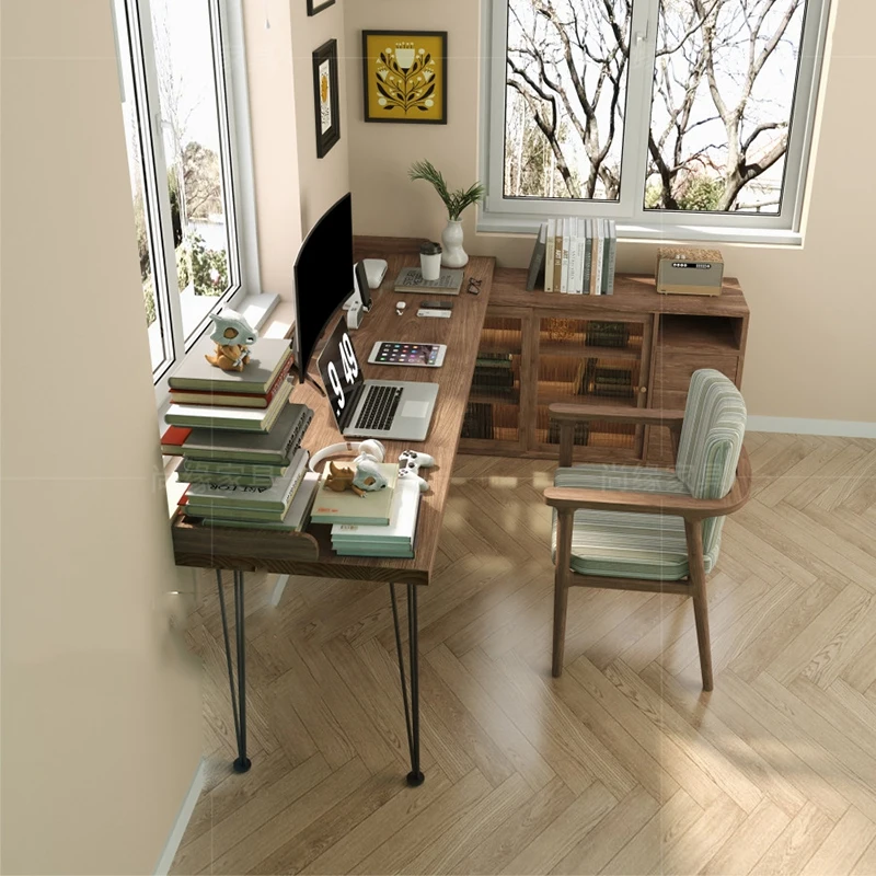 Угловой игровой стол для студентов современные аксессуары руководителей