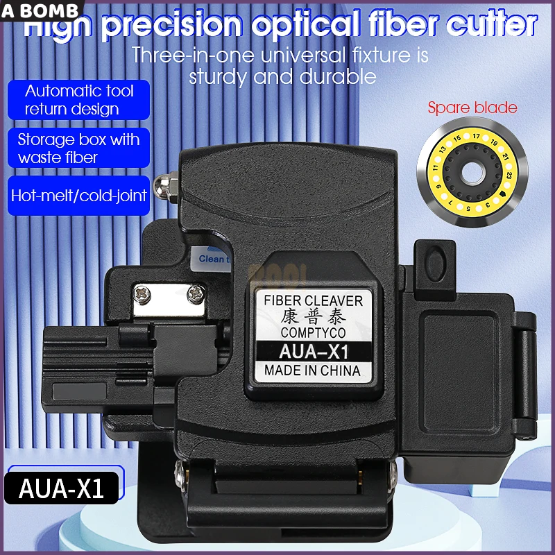 

Free Shipping AUA-X1 High-precision Fiber Cleaver With Waste Fiber Box, Fiber Optic Cable Cutter, Fiber Fusion Splicer Cutter