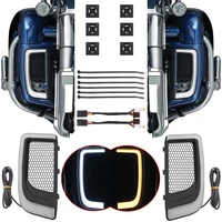 motorcycle led fairing lower grills turn signal light case for touring electra glide ultra classic street glide flhtcu