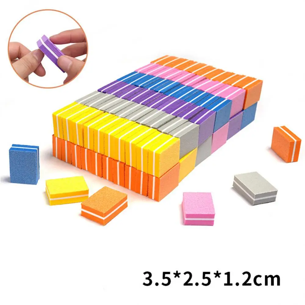 

50pc Mini Sponge Buffing Sanding Nail Files High Elastic Double Sided Square Sponge Buffer Polishing Files Pedicure Nail Tools