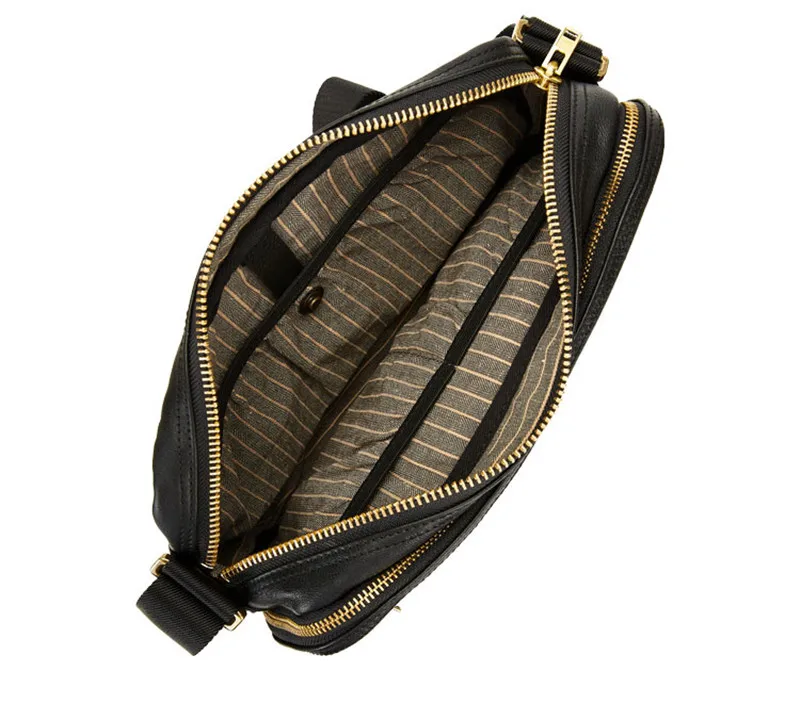 Casual luxury genuine leather men's black messenger bag outdoor designer high-quality natural first layer cowhide shoulder bag