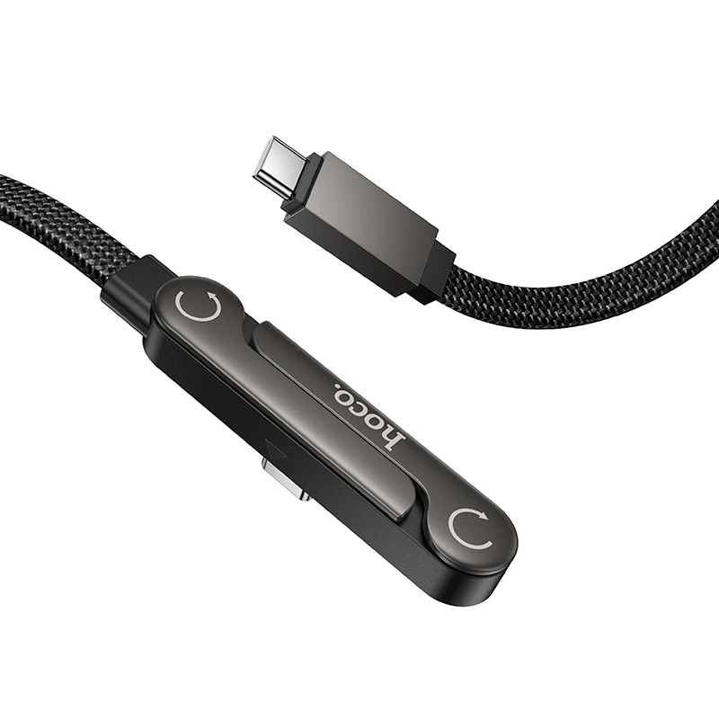 Фото Кабель HOCO 60W 2-в-1 USB-C на USB-C для быстрой зарядки со складной подставкой для телефона и настольным держателем для iPhone 17/16 и Samsung №3