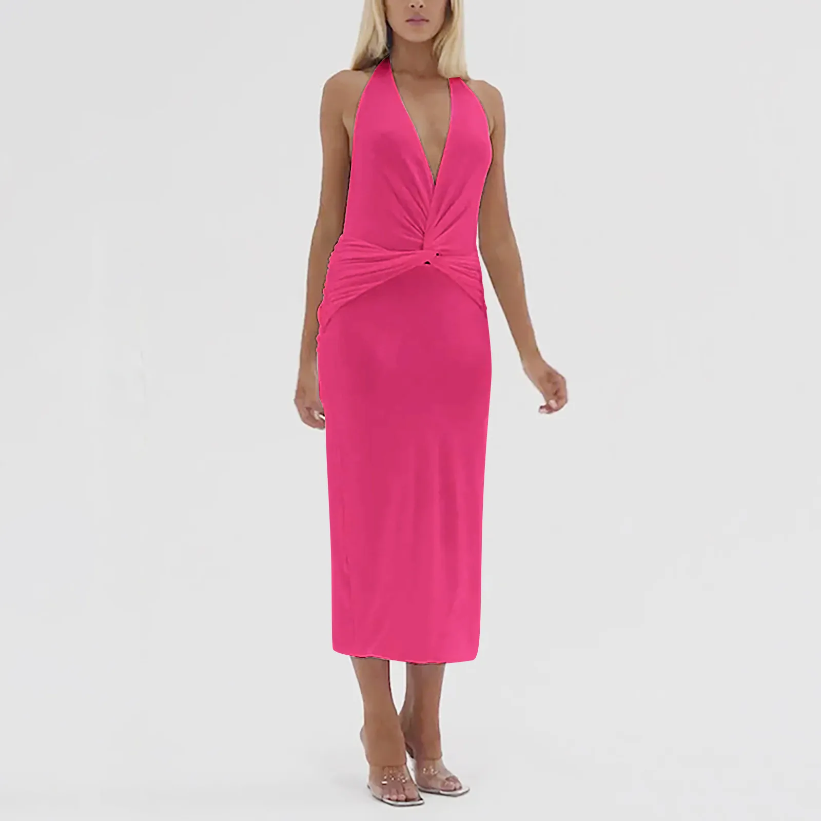 

Women's Summer Sexy V Neck Hanging Neck Backless Dress Cocktail Dress Elegant Dress Party
