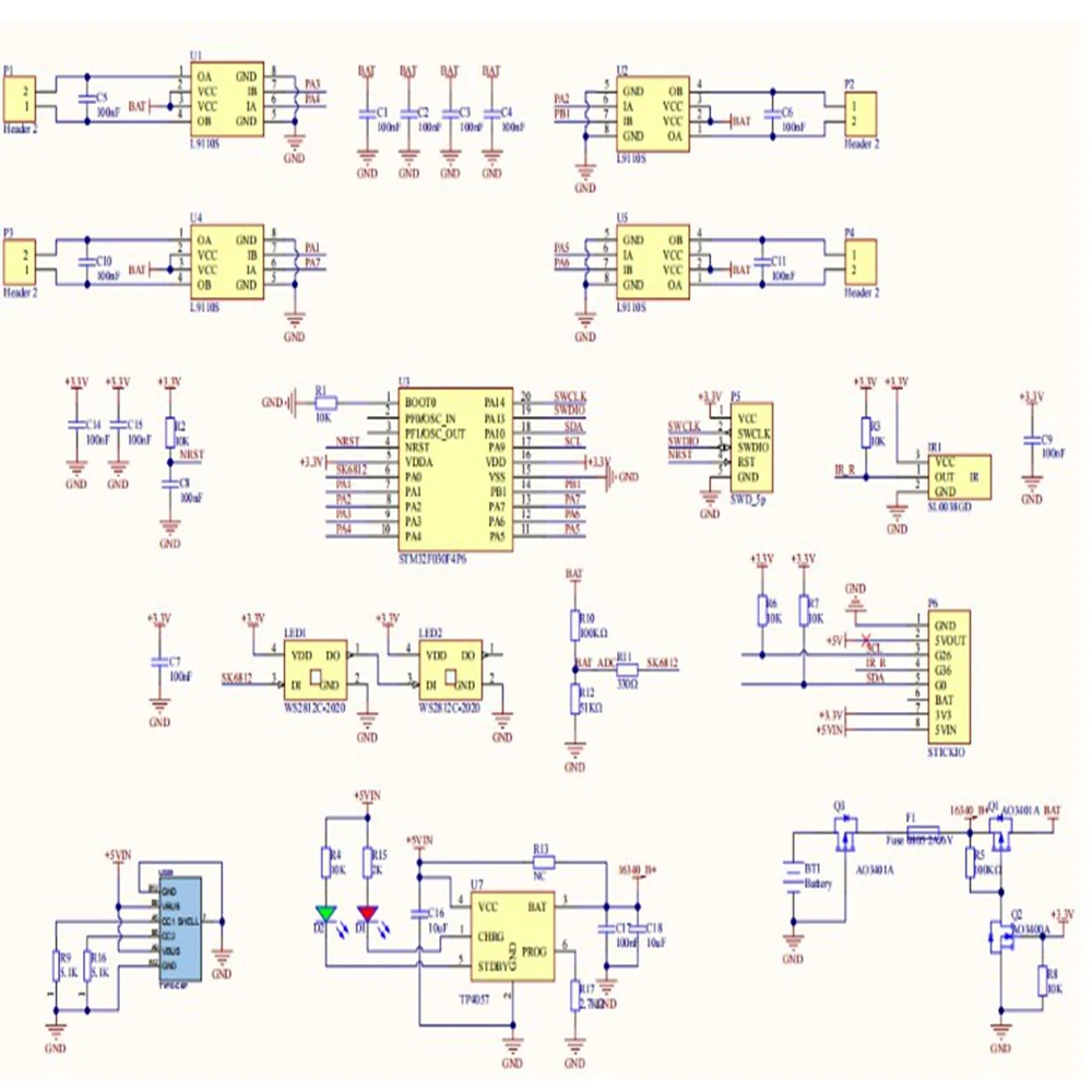M5Stack BugC2 квадруфицированный программируемый робот с четырьмя двигателями для