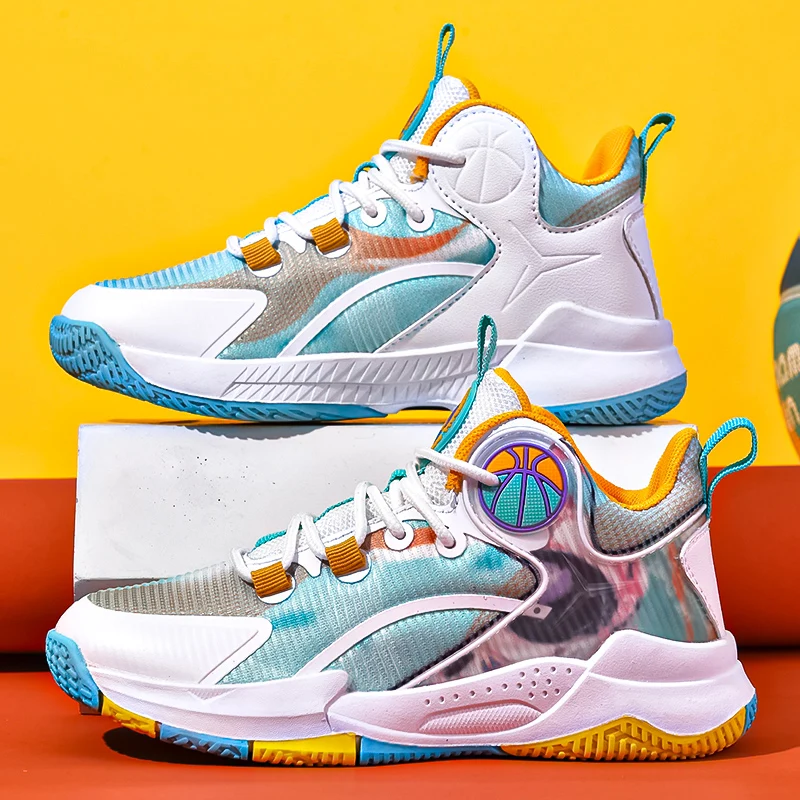 Children's Basketball Shoes 2023 New Style Boys and Girls' Sports Shoes Fashionable Mesh Breathable Basketball Shoes Kids Shoes