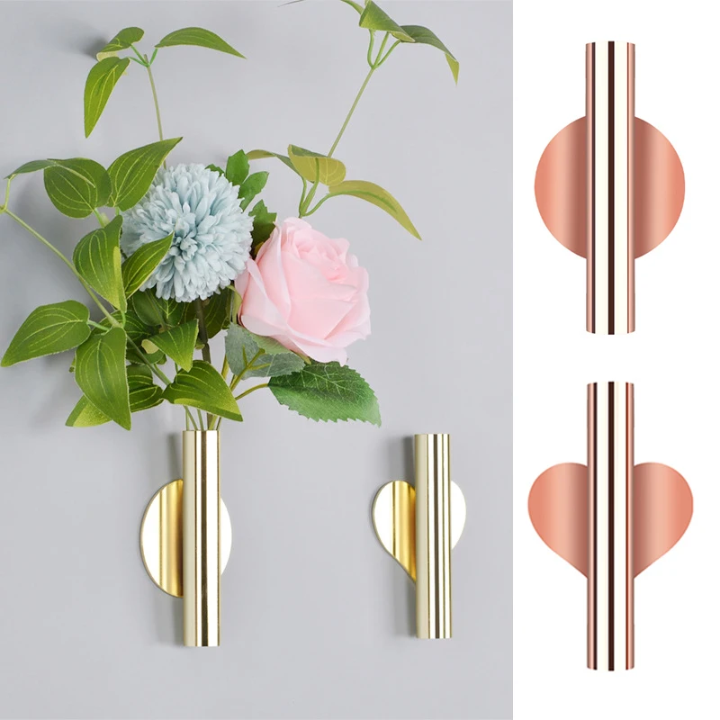 

Flowerpot Tube Wall Hanging Flower Vase Flower Rack Plants Metal Holder Wall Mount Home Decor Wedding Decoration Livingroom Vase