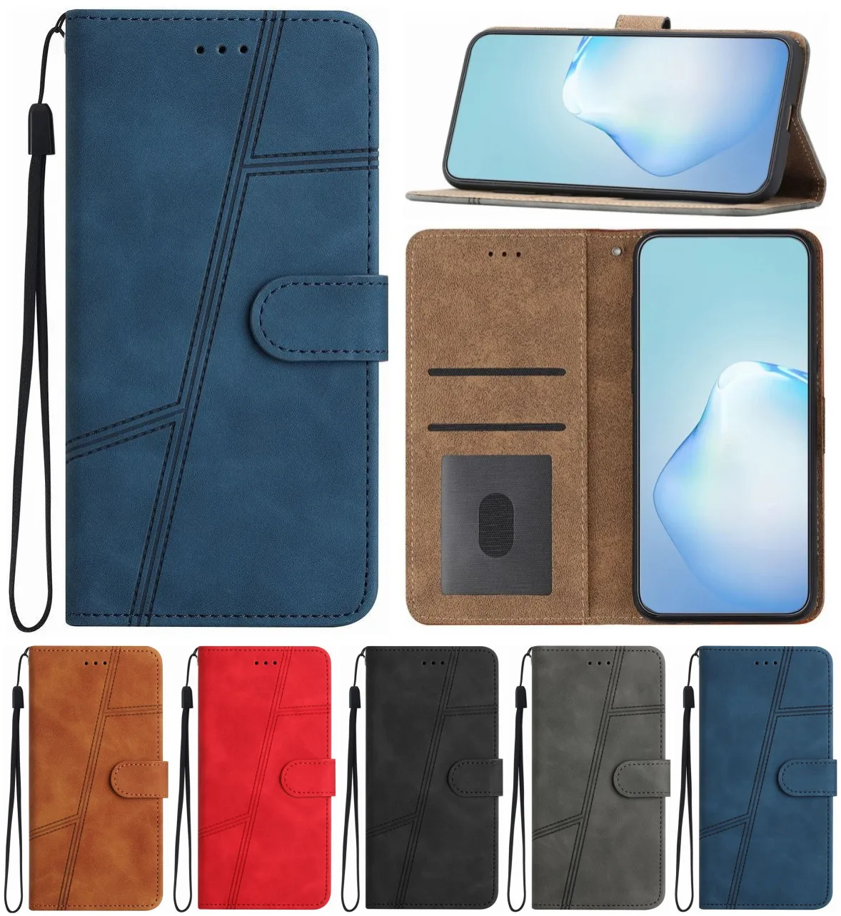 

Wallet Book Flip Cover Case For Samsung Galaxy S23 S22 S21 A13 A14 A32 A33 A34 A50 A51 A52S A53 A54 5G Plain Phone Coque DP01D
