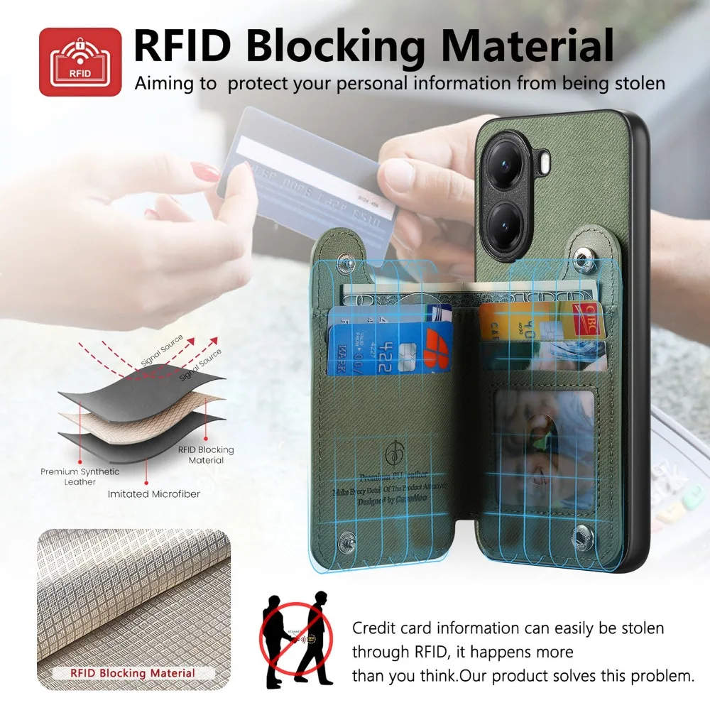 Фото Для Poco F7 M7 Pro 5G 2025 Роскошный кожаный чехол с кольцом для RFID-карты Задняя панель Xiaomi Poco X7 Pro Чехол Mi Poco F7 X 7 M 7 Cover №5