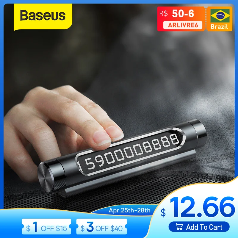 

Baseus Car Temporary Parking Card Luminous Phone Number Plate Auto Stickers Drawer Style Car-Styling Rocker Switch
