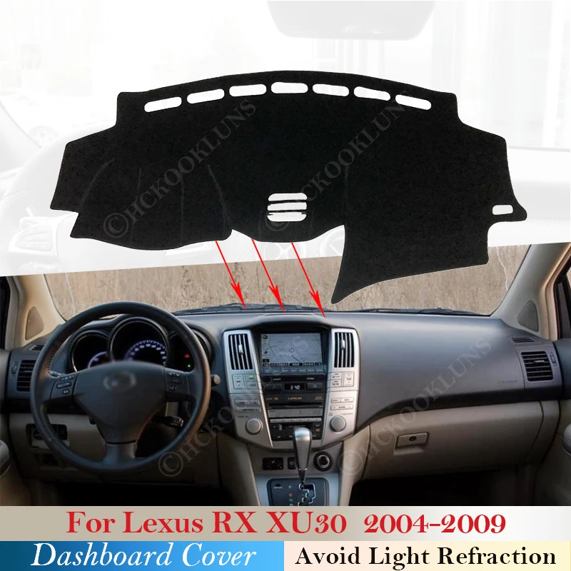 

Polyester for Lexus RX 2004 ~ 2009 XU30 Car Dash Board Sunshade Carpet RX300 RX330 RX350 RX400h Dashboard Cover Protective Pad