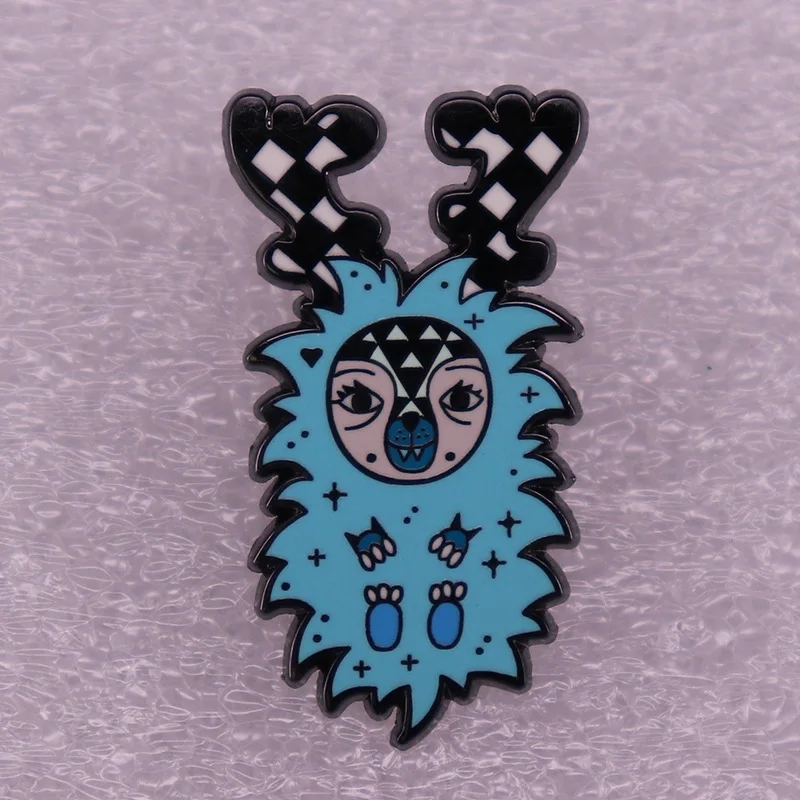 

Blue Pacifying Monster Jewelry Gift Pin Wrap GarmentFashionable Creative Cartoon Brooch Lovely Enamel Badge Clothing Accessories
