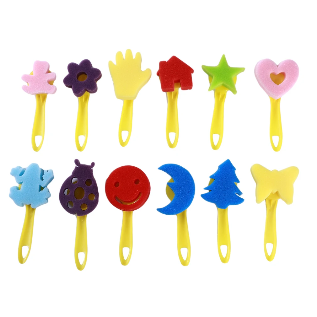 

29 pcs/set Children Drawing Set Cotton Paint Brushes Kids DIY Flower Sponge Art Graffiti Brushes Painting Tool Educational Toy