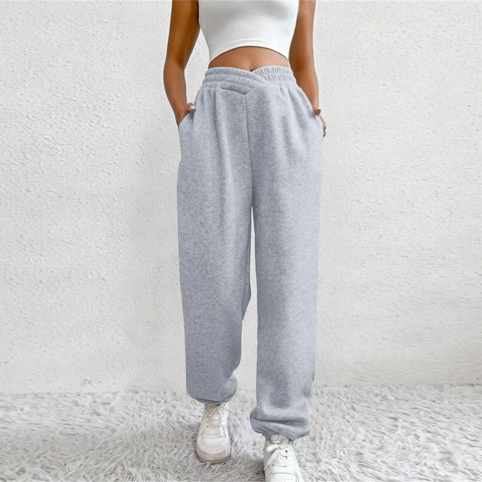 

Брюки женские прямые повседневные с эластичным поясом, модные Универсальные Джоггеры в стиле хип-хоп, уличная одежда свободного покроя, одежда на осень-зиму