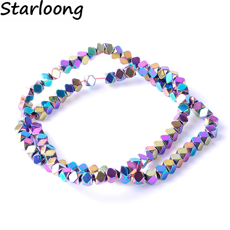 

1 упак./лот 3 мм натуральный камень яркий многоцветный полихедрон форма свободные бусины для изготовления ювелирных изделий DIY