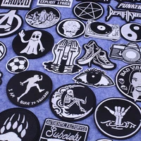 clothing thermoadhesive patches rock hand punk skull ghost shoes iron on embroidered patch on clothes band letter stickers badge