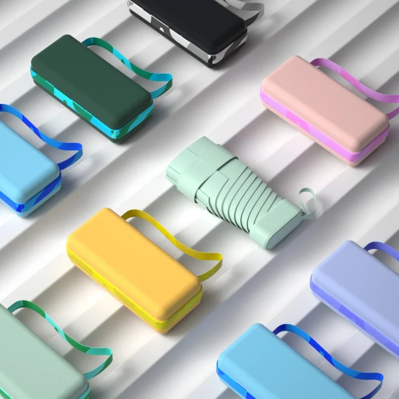 Маленький зонт-трость на 6 косточках с сумочкой, портативный оттеночный зонт от солнца с рекламой и настраиваемым логотипом - парасоль.