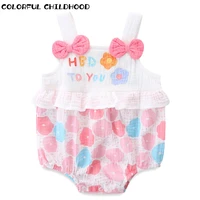 colorful childhood baby rompers clothes sets newborn girls cotton jumpsuits outfits spring summer short sleeve overalls 2726