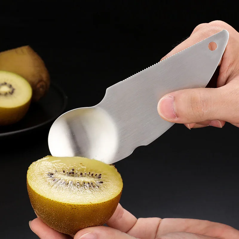 

304 Stainless Steel Knife Peeler Pitaya Kiwi Fruit Spoon Divider Opener Multi-functional Avocado Slicer Separator Kitchen Tools