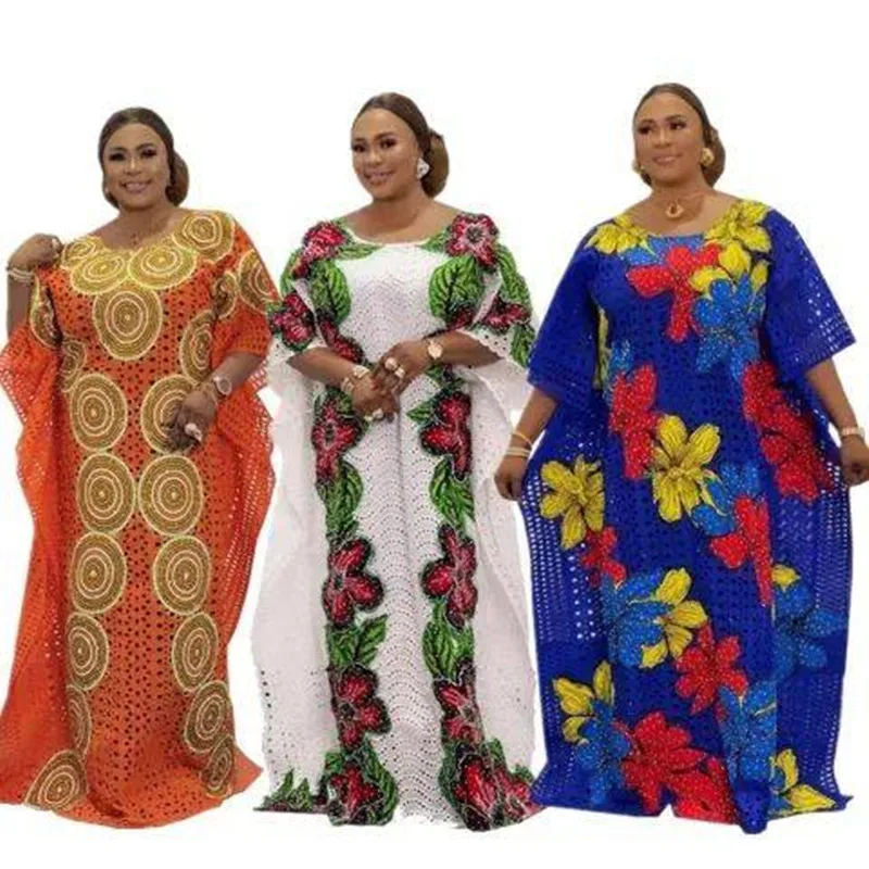

2023 New Style Kaftan African Women Maxi Dashiki Dresses Fashion Female Beaded Loose Long Evening Dress With Inner 2 Piece