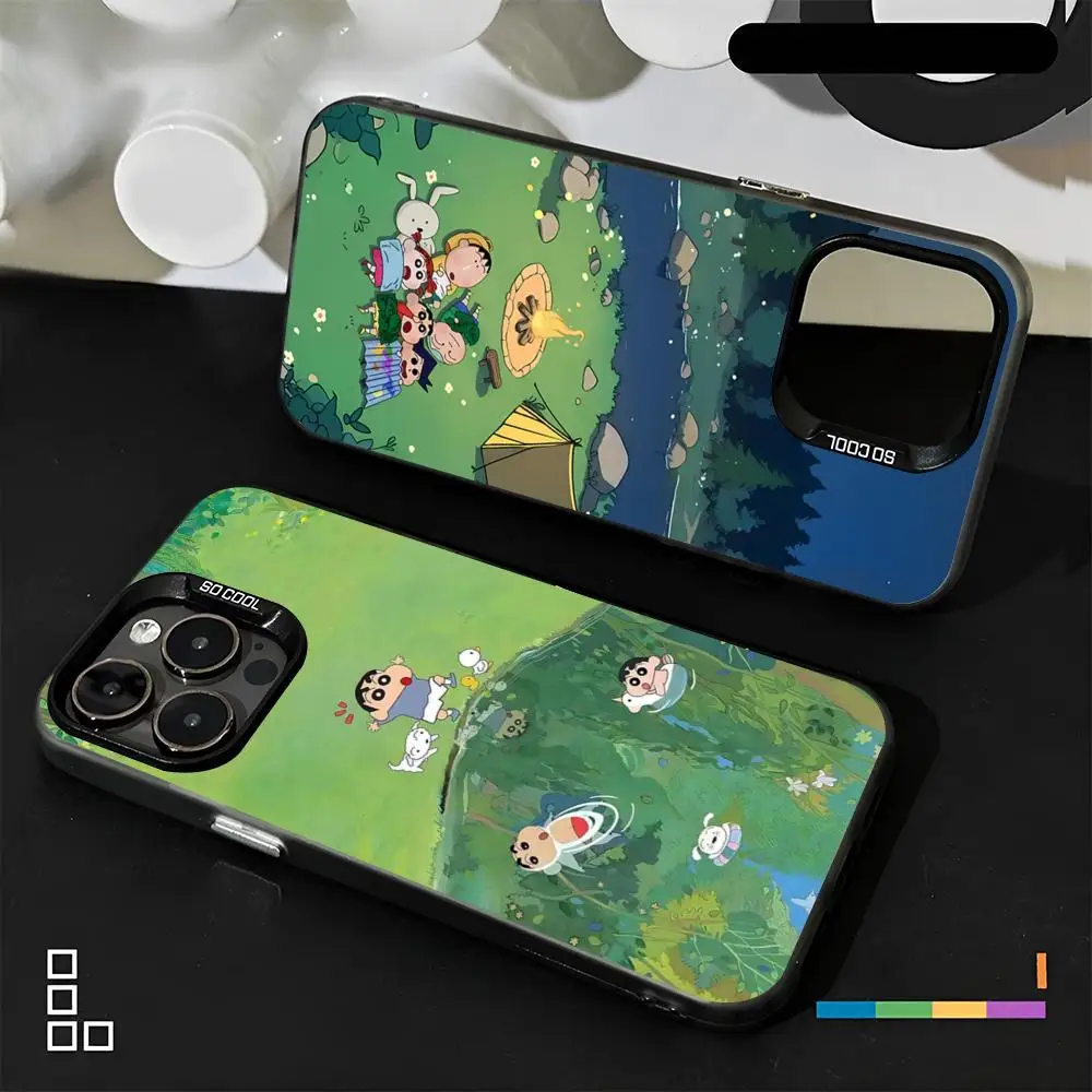 Чехол для телефона Crayon S-ShinS-chanS матового цвета серебристого iPhone 15 14 16 13 12 11 Pro Max Plus XS