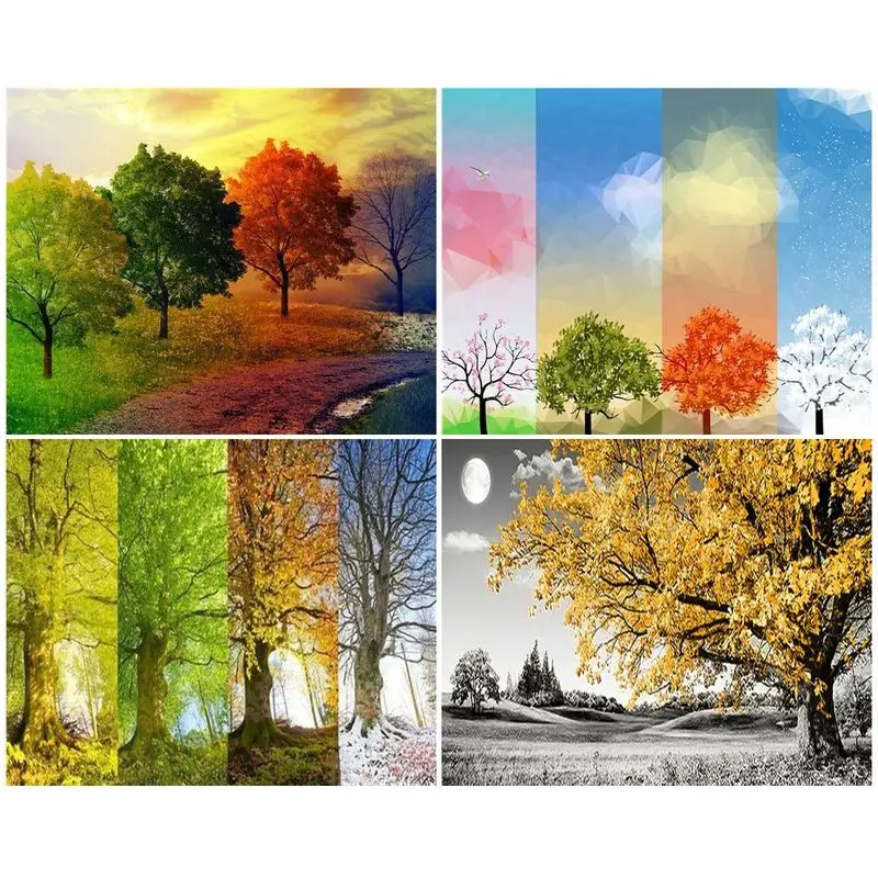 

GATYZTORY Modern Paint By Numbers Abstract Tree Landscape Picture Acrylic Paints For Adults Colouring Paintings Home Decor DIY G