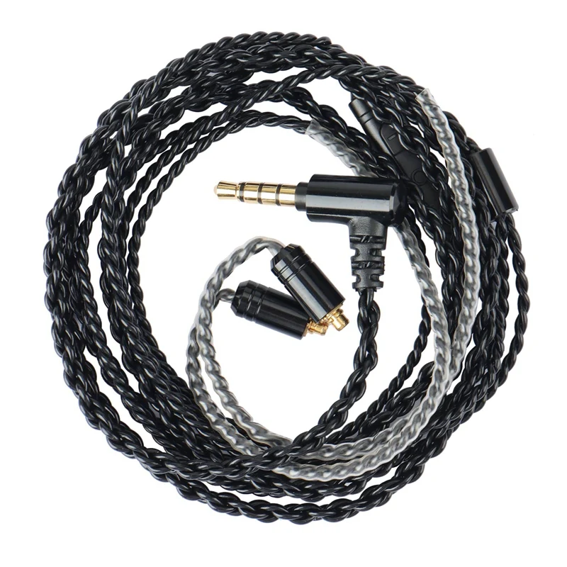 

3.5Mm Headphone Upgrade Cable With Mic Silver Plated Wire Headset MMCX Earphone Cable For SE215 SE315 SE425 SE535 SE846
