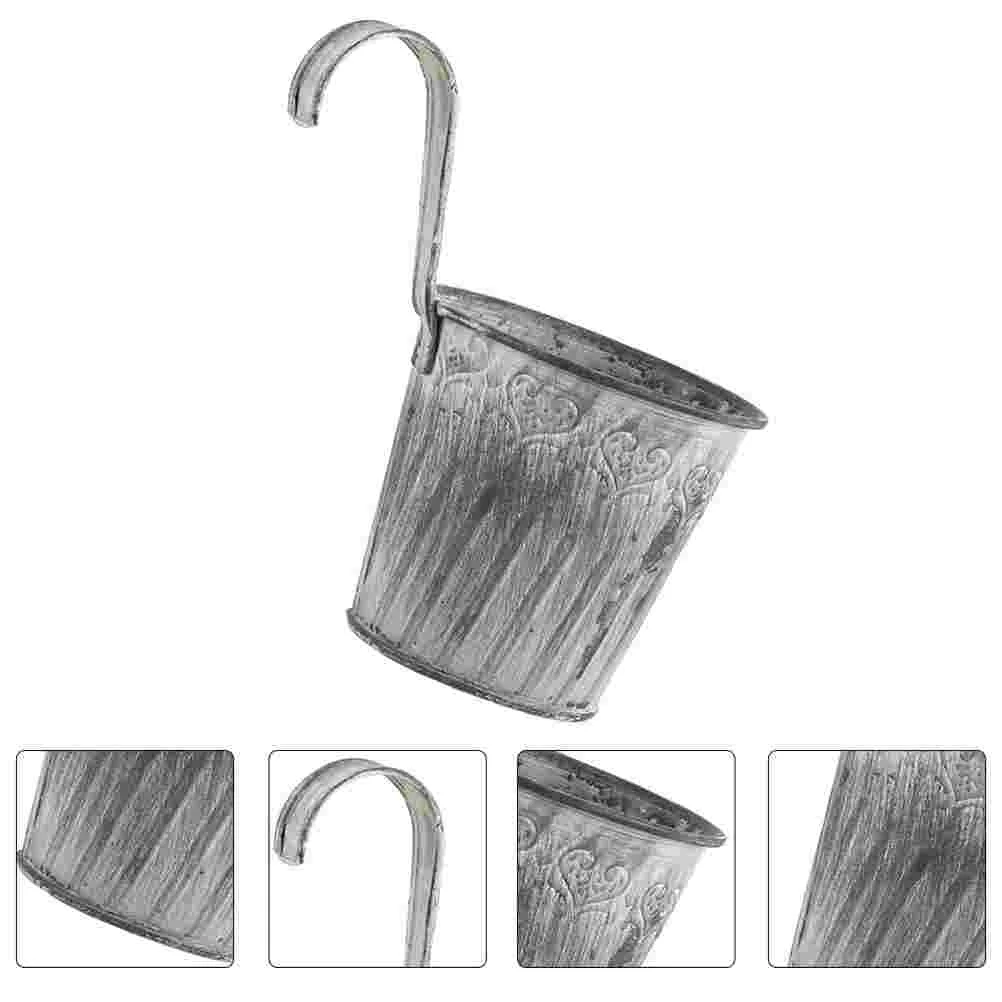 

5 Pcs Flowerpot Garden Supply Hanging Iron Planter Gardening Galvanized Mini