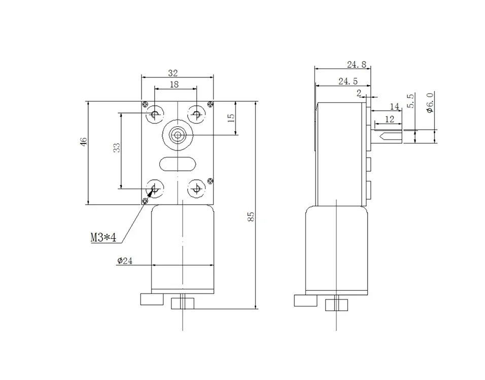 JGY370 Двигатель постоянного тока кодировщик редуктор низкая скорость 6 В 12 24