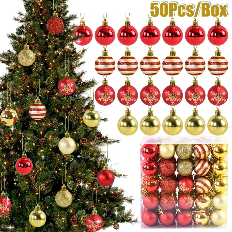 50 шт./кор. елочные украшения шары безделушка рождественский подвесной шар