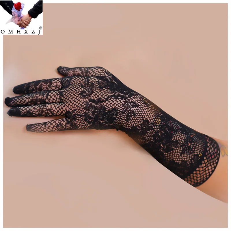 

OMHXZJ EL130 Wholesale Ladies Uniform Temptation Mesh Jacquard Hobby Wedding Gloves ST01 One Size